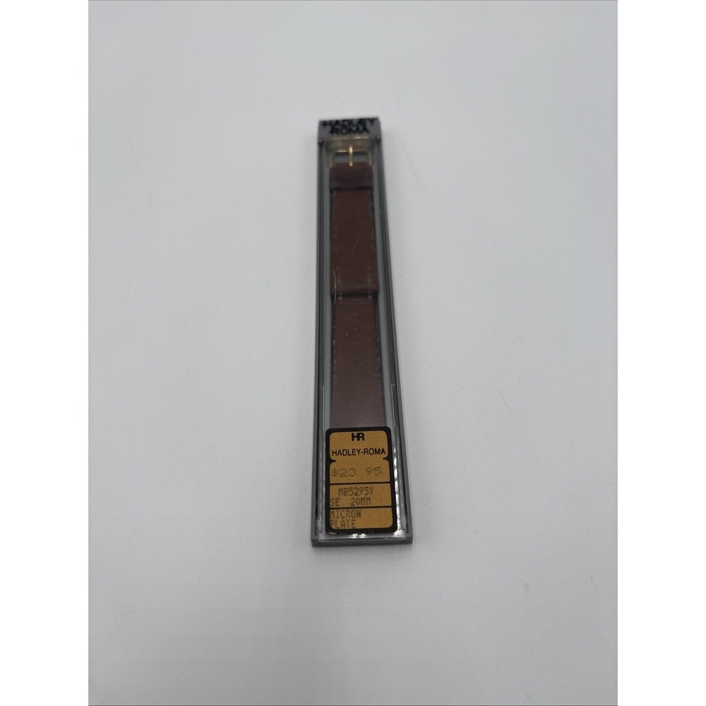 Vintage Hadley Roma Brown Leather Watch Band 20mm New In Box Micron Plate